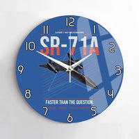 Thumbnail for SR-71A Blackbird design on blue no frame wall clock