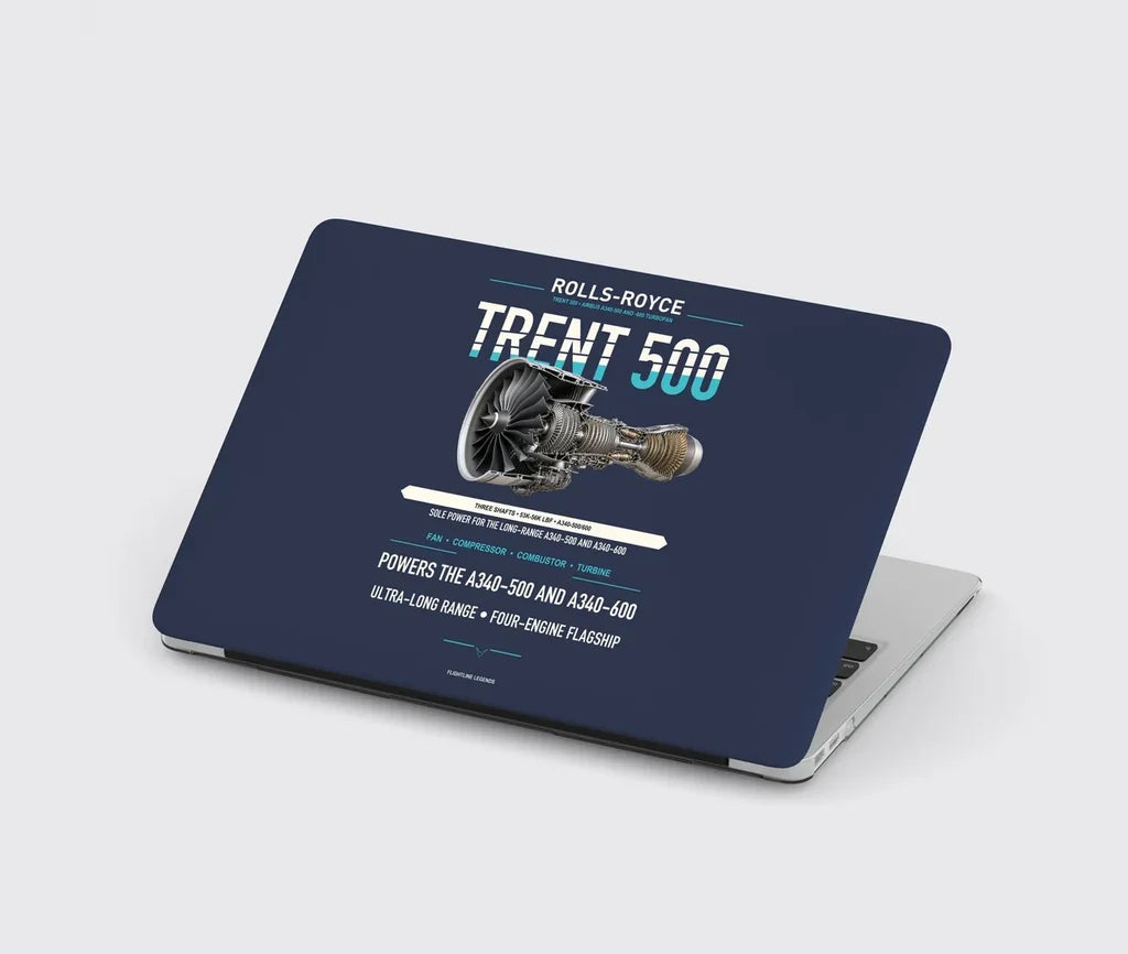 TRENT 500 design on navy blue MacBook case