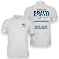 Thumbnail for Cessna Citation Bravo design on white double-side polo t-shirt, double-side print