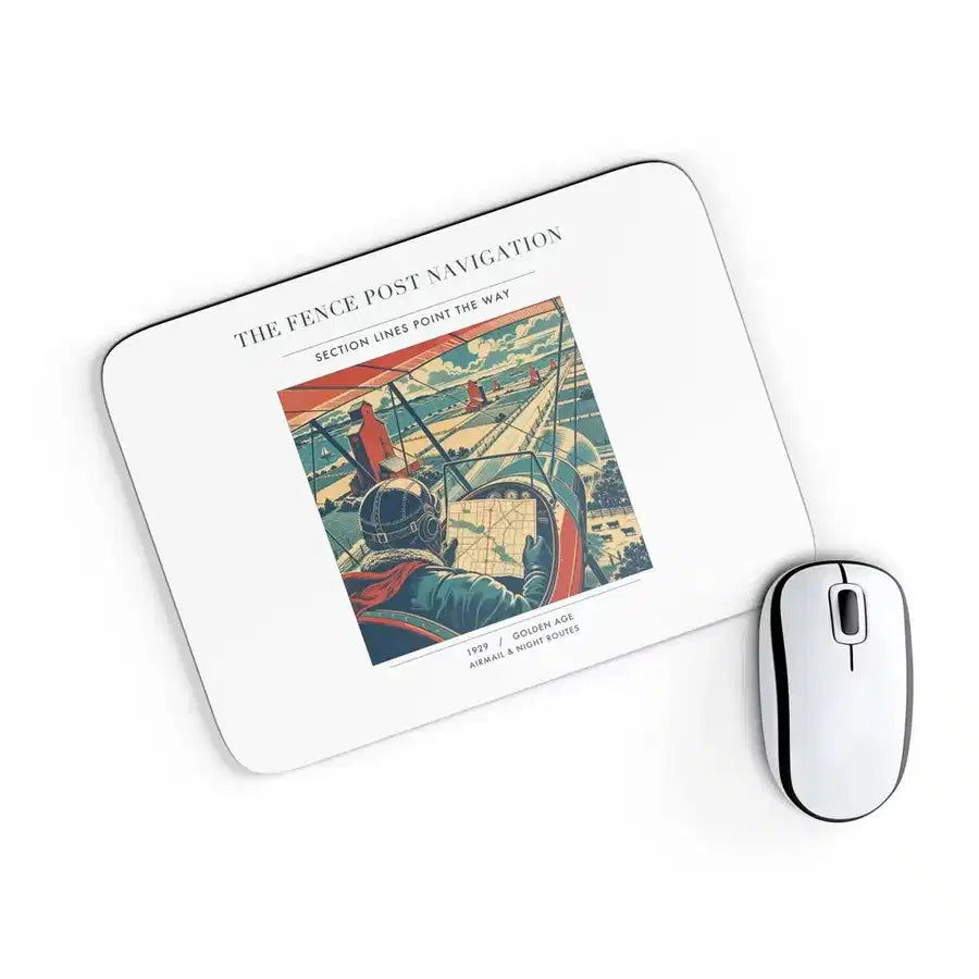 VINTAGE G4390 - The Fence Post Navigation - Designed Mouse Pads design on white rectangle