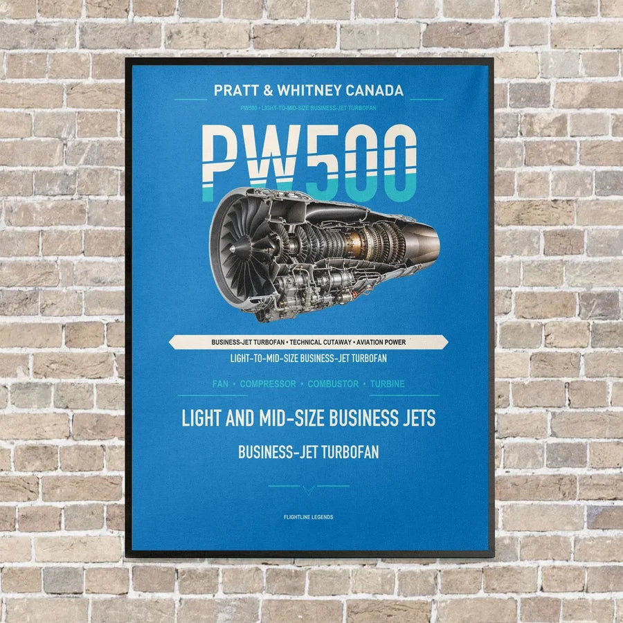 PW500 vertical canvas print - framed - turquoise background