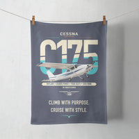 Thumbnail for Cessna 175 Skylark design on navy blue towel