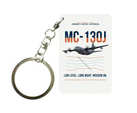 Thumbnail for MC-130J COMMANDO II design on white designed key chain, double-side print
