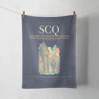 Thumbnail for Santiago de Compostela Airport (SCQ) design on navy blue towel