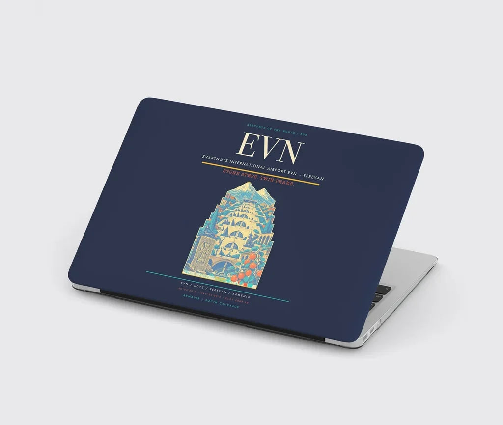 Zvartnots International Airport (EVN) design on navy blue MacBook case