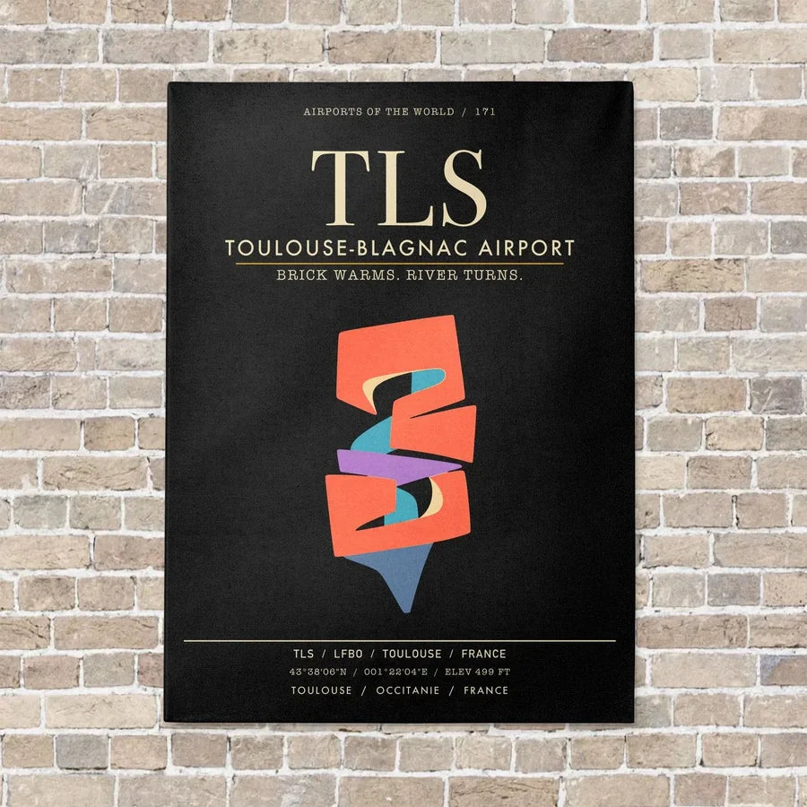 Toulouse-Blagnac Airport TLS - Canvas Framed - Black