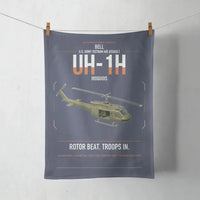 Thumbnail for Bell UH-1H Iroquois design on navy blue towel