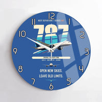 Thumbnail for Boeing 787-8 Dreamliner design on blue no frame wall clock