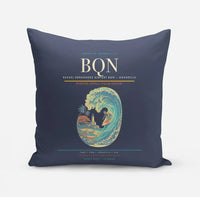Thumbnail for Rafael Hernández Airport (BQN) design on navy blue pillow