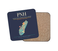 Thumbnail for Phnom Penh International Airport (PNH) design on navy blue 1 piece coaster