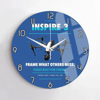 Thumbnail for DJI Inspire 3 design on blue no frame wall clock