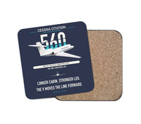 Thumbnail for Cessna Citation 560 - Citation V design on navy blue 1 piece coaster