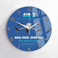 Thumbnail for DJI Air 3 design on blue no frame wall clock