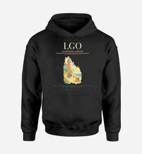 Single-Side Printing — Langeoog Airport (LGO) Double-Side Hoodie