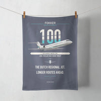 Thumbnail for Fokker 100 design on navy blue towel