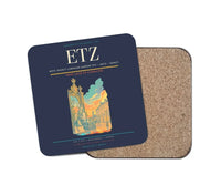 Thumbnail for Metz–Nancy–Lorraine Airport (ETZ) design on navy blue 1 piece coaster