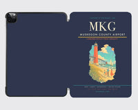 Thumbnail for Muskegon County Airport (MKG) design on navy blue ipad tablet case