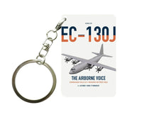 Thumbnail for EC-130J Commando Solo III design on white designed key chain, double-side print