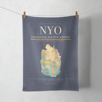 Thumbnail for Stockholm Skavsta Airport (NYO) design on navy blue towel