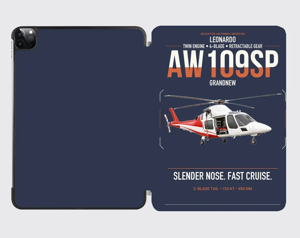Leonardo AW109SP GrandNew design on navy blue ipad tablet case