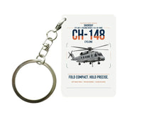 Thumbnail for Sikorsky CH-148 Cyclone design on white designed key chain, double-side print