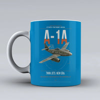Thumbnail for Messerschmitt Me 262A-1a design on turquoise ceramic mug, double-side print