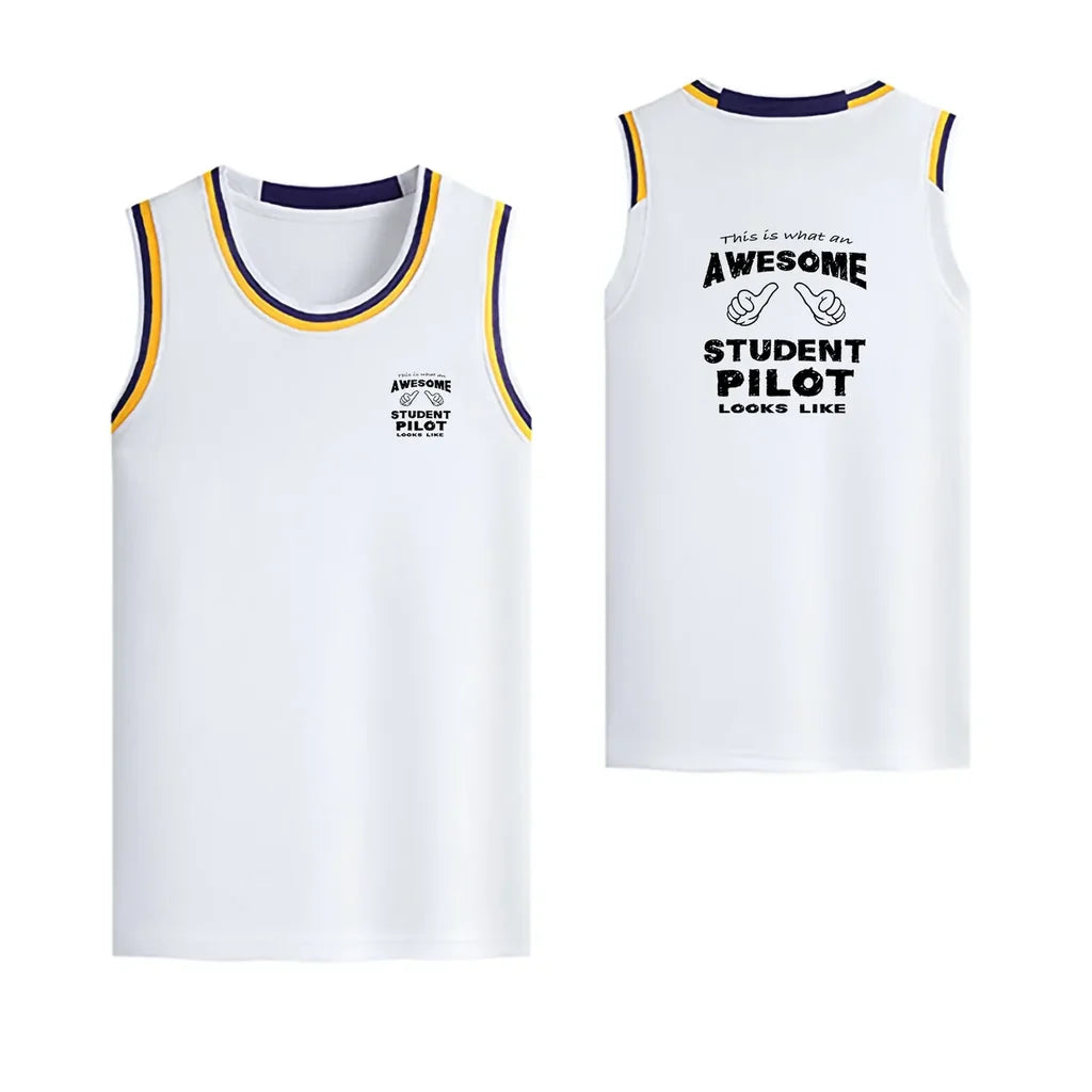Student Pilot Designed Basketball Style Sports Tank Tops - view 16