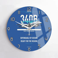 Thumbnail for Saab 340B design on blue no frame wall clock