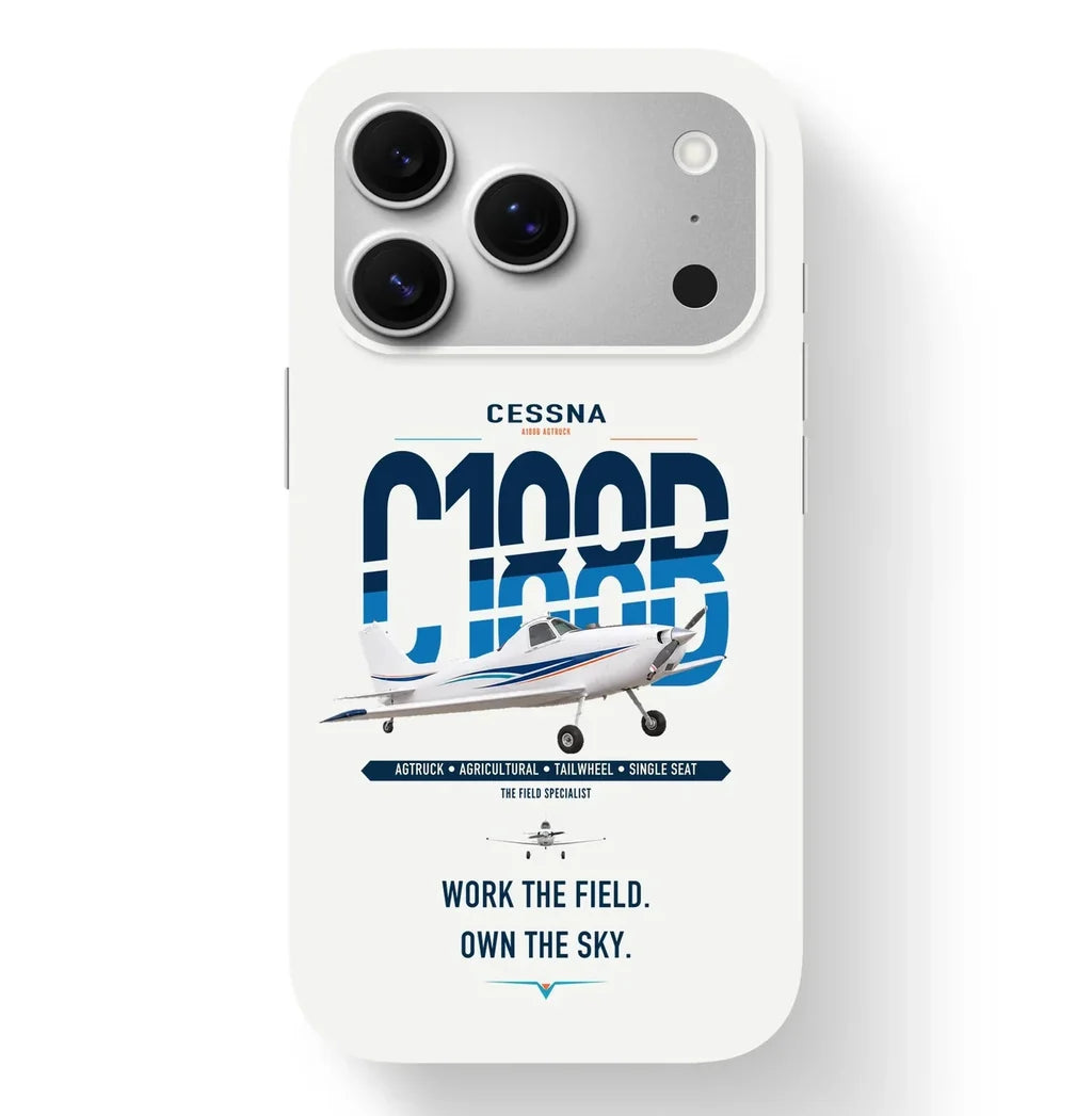 Cessna A188B AgTruck design on white magsafe iphone case, for iPhone 17 Pro
