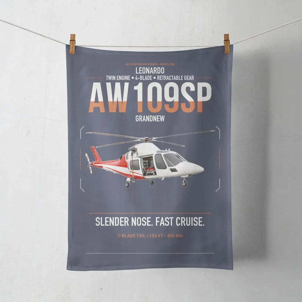 Leonardo AW109SP GrandNew design on navy blue towel