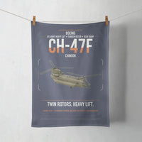 Thumbnail for Boeing CH-47F Chinook design on navy blue towel