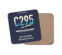 Thumbnail for Airbus C295 Firefighter design on navy blue 1 piece coaster