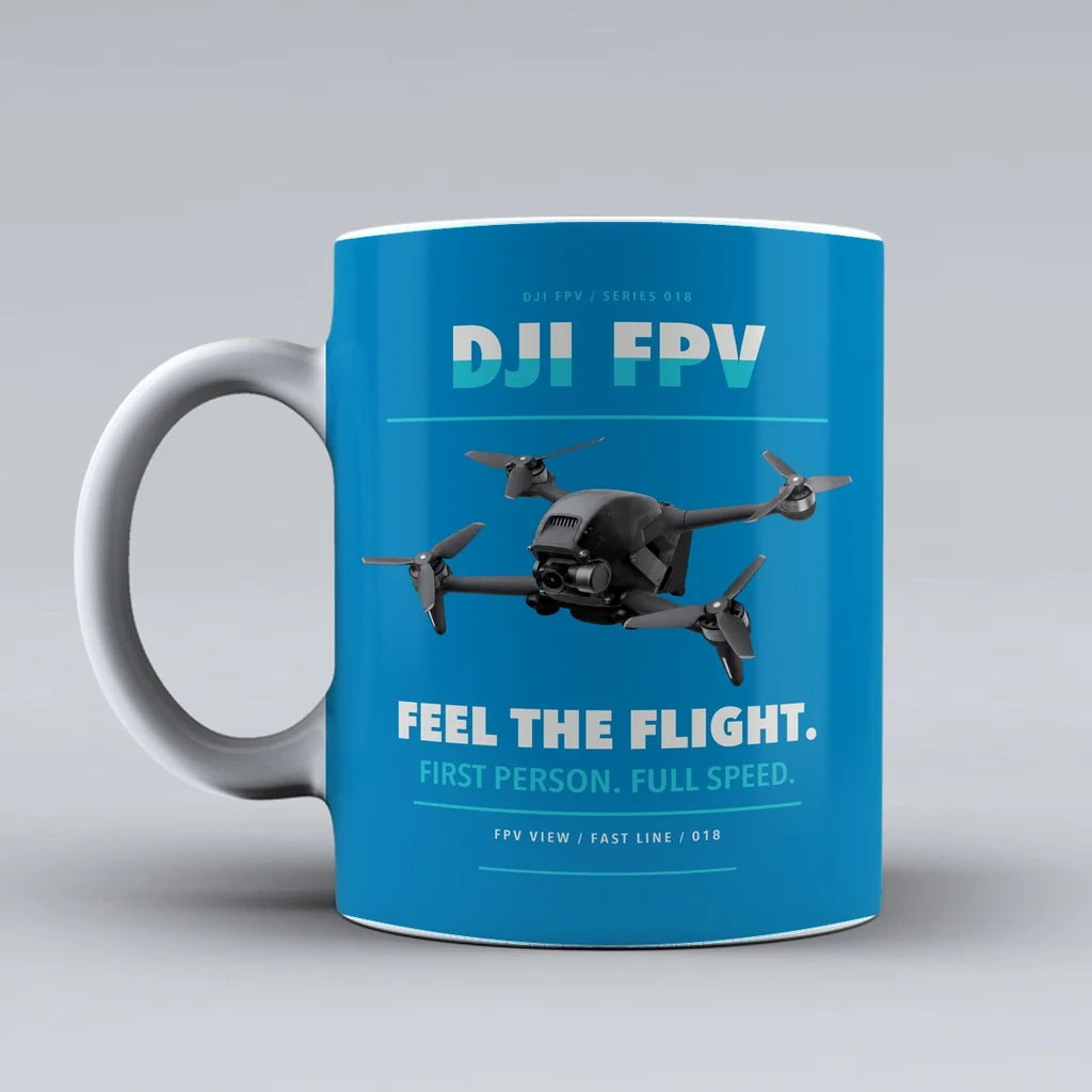 FPV Mug design on turquoise dji