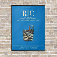 Thumbnail for Richmond International Airport RIC vertical canvas print - framed - turquoise background