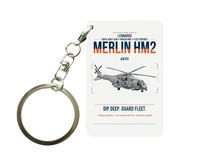 Thumbnail for Leonardo AW101 Merlin HM2 design on white designed key chain, double-side print