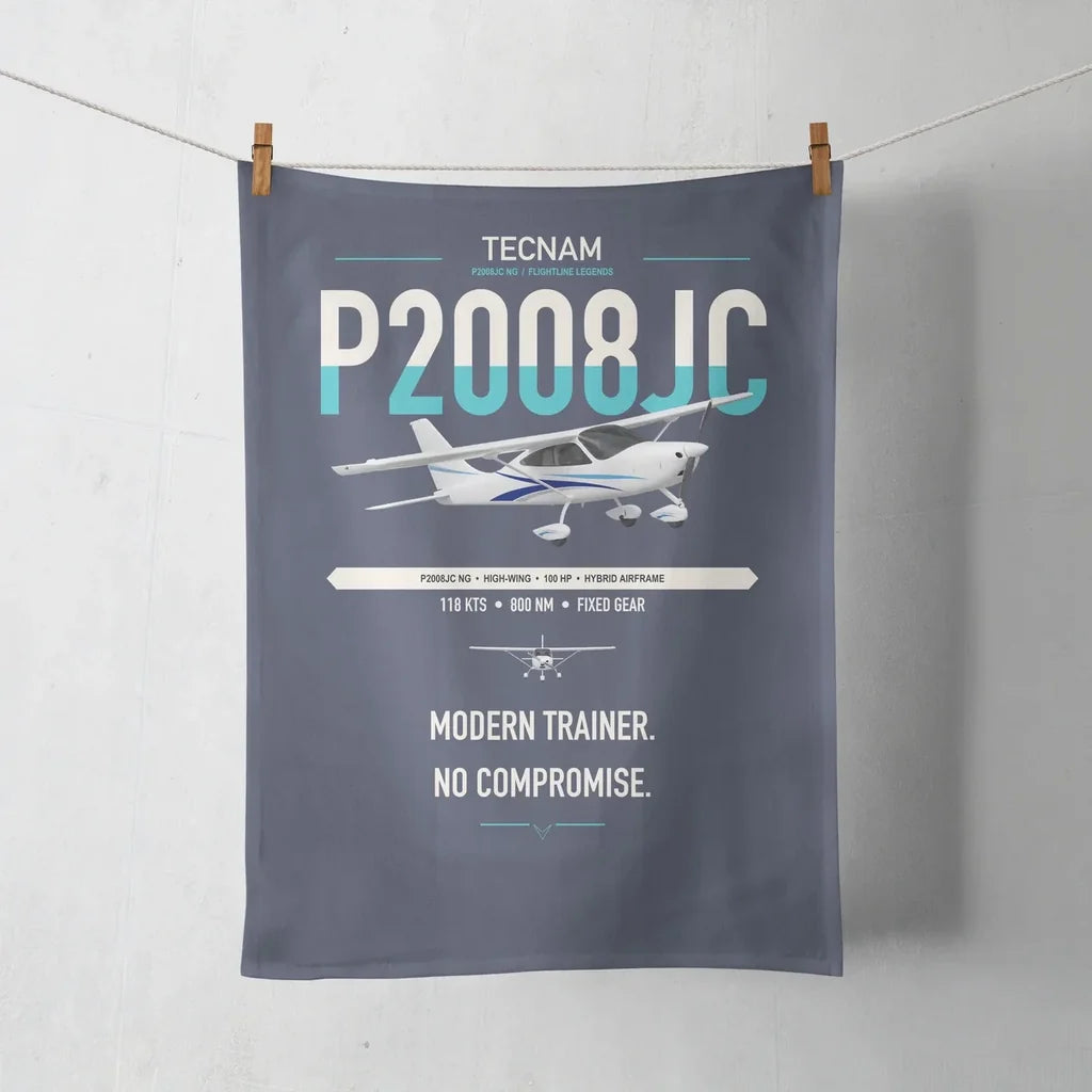 Tecnam P2008JC NG design on navy blue towel