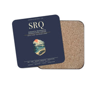 Thumbnail for Sarasota Bradenton International Airport (SRQ) design on navy blue 1 piece coaster