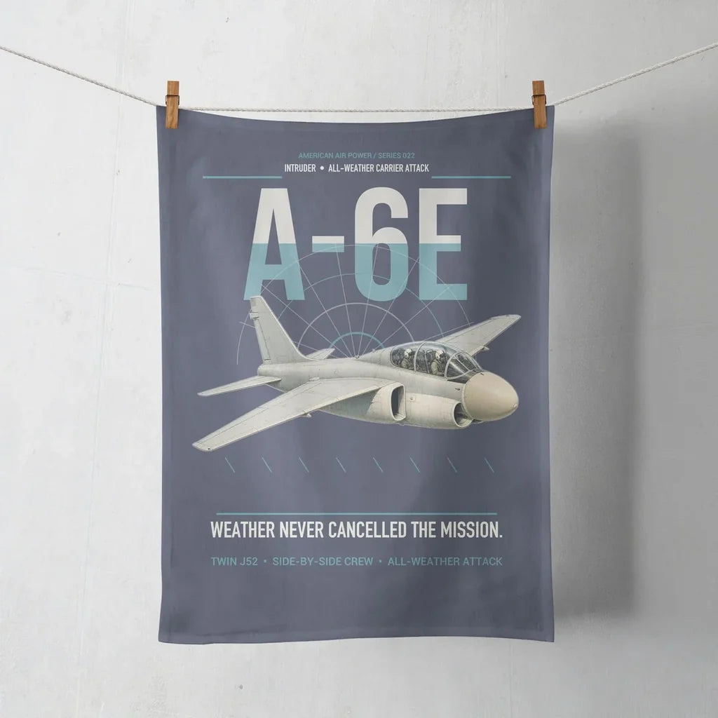 A-6E Intruder design on navy blue towel