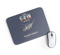 Thumbnail for Sikorsky S-61N design on navy blue rectangle mouse pad