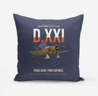 Thumbnail for Fokker D.XXI — Dutch LVA aircraft 221 design on navy blue pillow