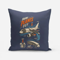 Thumbnail for How Planes Fly V2 design on navy blue pillow