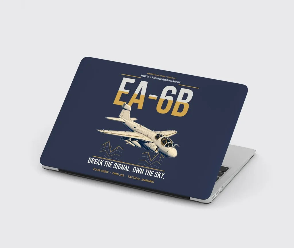 EA-6B Prowler design on navy blue MacBook case