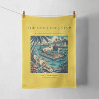 Thumbnail for VINTAGE G4069 - The Atoll Fuel Stop - Designed Towels design on yellow
