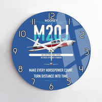 Thumbnail for Mooney M20J 201 design on blue no frame wall clock