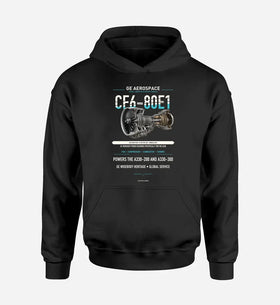 Single-Side Printing — GE Aerospace CF6-80E1 Engine Double-Side Hoodie