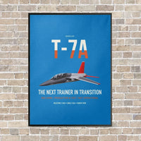 Thumbnail for T-7A Red Hawk vertical canvas print - framed - turquoise background