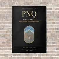 Thumbnail for Pune Airport PNQ - Canvas Framed - Black