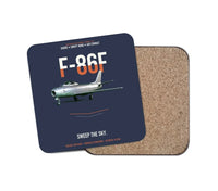 Thumbnail for F-86F Sabre Sweep The Sky design on navy blue 1 piece coaster