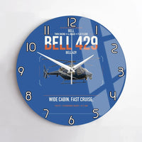 Thumbnail for Bell 429 design on blue no frame wall clock