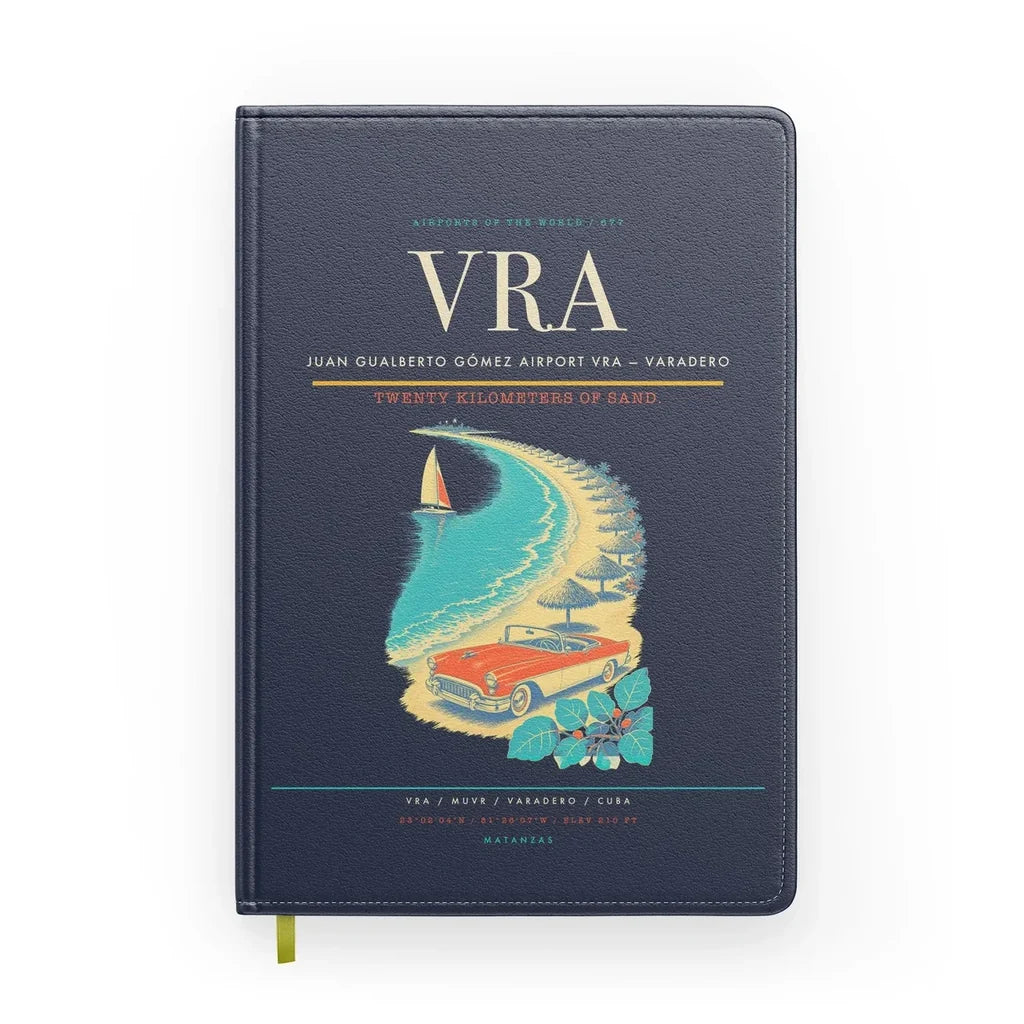 Juan Gualberto Gómez Airport (VRA) design on navy blue notebook